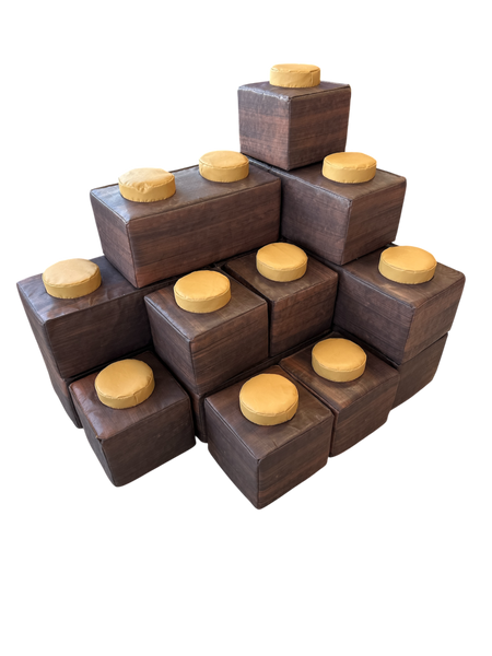 Soft Play Construction Brick Kit 15 Piece - Wood Effect