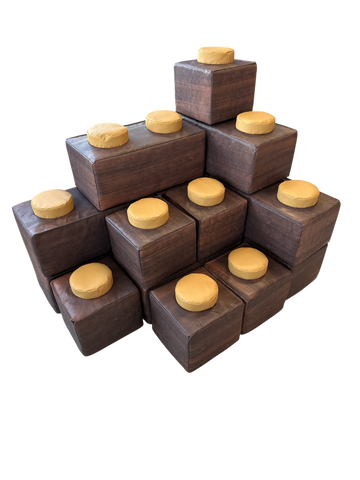 Soft Play Construction Brick Kit 15 Piece - Wood Effect