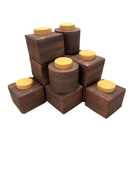 Soft Play Construction Brick Kit 10 Piece - Wood Effect