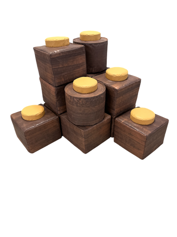 Soft Play Construction Brick Kit 10 Piece - Wood Effect