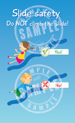 Signage - Slide Safety Don't Climb - PVC - The Soft Brick Company